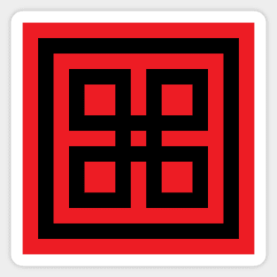 Red Black Geometrical Design Sticker